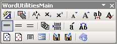 Word Utilites - главная панель инструментов