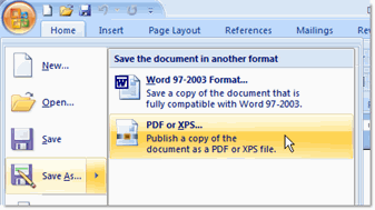 Word to PDF в Office2007